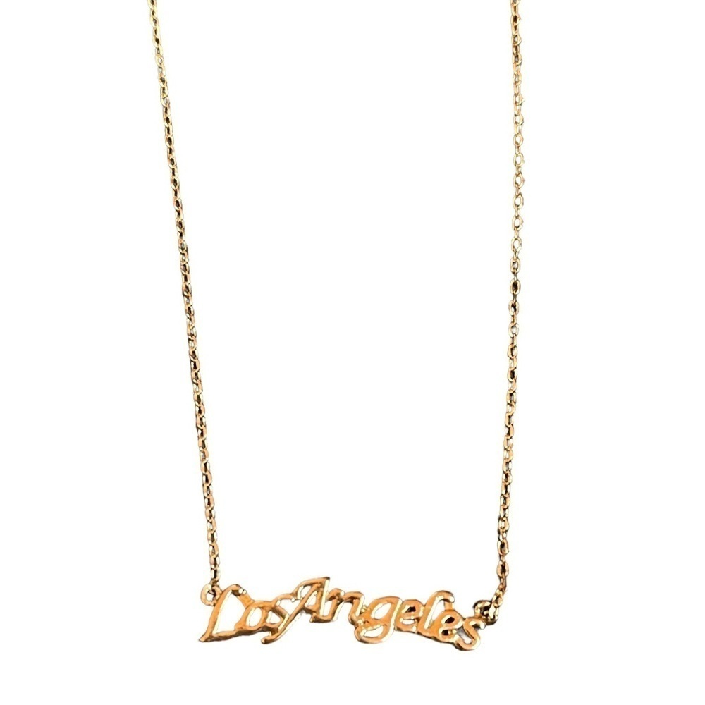 NWT L.A. Hearts Gold Tone Los Angeles Monogram Pendant‎ Chain Necklace